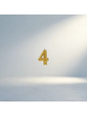 TCX Şık Gold Renkli 4 Rakam Mum Dekoratif Ev ve Parti Kullanımı Için