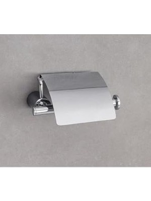 Mey İthalat Icon Kapaklı Tuvalet Kağıtlığı Krom Renk 79X112X158 mm