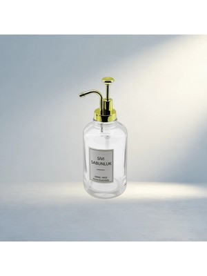 TCX Şeffaf Yuvarlak Cam Şişe 500ML Pompalı Sabunluk Modeli