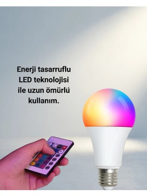 TCX Uzaktan Kumandalı Rgb LED Ampul E27 15 Watt 16 Renkli