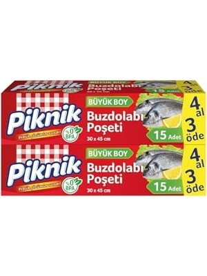 Mey İthalat 4AL3ÖDE Büyük Buzdolabı Poşeti, 15'li