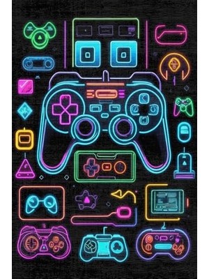 Mey İthalat Şönil Oyuncu Odası Halısı, Kaymaz Pamuk Tabanlı, Yıkanabilir Antibakteriyel Gamer Gaming Halısı 100X150