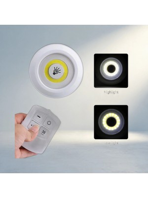 TCX Kumandalı Yapışkanlı 3'lü LED Spot Lamba Pratik Aydınlatma Seti (Uzaktan Model)
