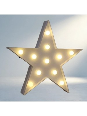 TCX Dekoratif Beyaz Yıldız Gece Lambası LED Işıklı Kullanım