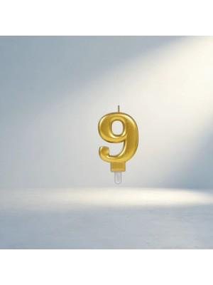 TCX Gold Renkli 9 Rakam Mum Şık Tasarım ve Dekoratif Kullanım Için