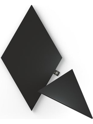 Mey İthalat Shapes Ultra Siyah Üçgen Genişletme Paketi 3 Adet Ek Üçgen LED Panel Akıllı Modüler Rgbw Iç Mekan Duvar Aydınlatması 16 Milyon Renk, Müzik Senkronizasyonu, Alexa ile Uyumlu