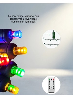 TCX Dekoratif 2x2 Metre Pil ile Çalışan LED Işık - 8 Modlu