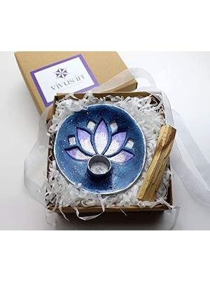 Mey İthalat Lotus Palo Santo El Yapımı Tütsülük, Tütsü Hediyeli (Gökyüzü Gümüş)