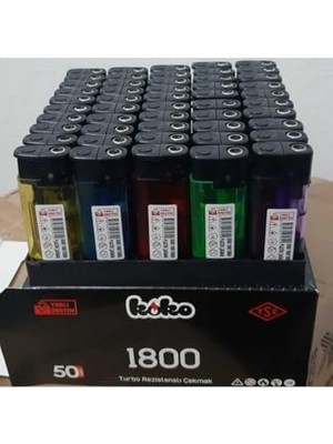 Mey İthalat 1800 Turbo Plastik Çakmak 50 Adet