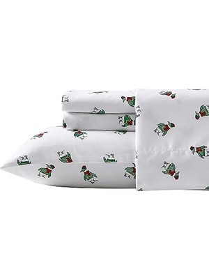 Mey İthalat King Çarşaf, Fırçalanmış Flanel Yatak Takımı, Penguin Toss, King