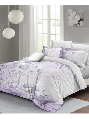Mey İthalat Nevresim Takımı, %100 Pamuk Saten Çift Kişilik Soft Lila, MONOHOME37451