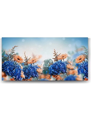 Mey İthalat Papatya ve Ortanca Çiçeği Tablosu, 120X60 cm