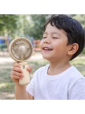 Mey İthalat Şarjlı El Vantilatörü, Ayarlı Mini Fan, Fanı, Type-C, 2W Sessiz Güçlü, 3 Kademeli Hız, – Taşınabilir Cep, USB Şarjlı 500 Mah, Soğutma