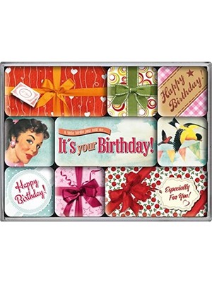 Mey İthalat Happy Birthday Yazılı Magnet Seti