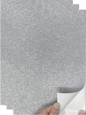 Mey İthalat Gümüş Gri 50X70 cm Yapışkanlı Simli Eva, 3 Adet