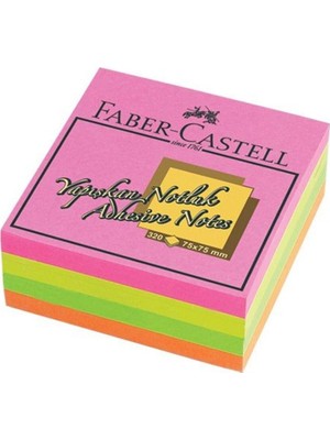 Mey İthalat Yapışkan Notluk 75X75 Mm, Karışık Fosforlu Renkli Küp