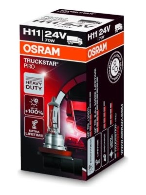Mey İthalat Ampul Truckstar Pro H11 24V 70W%120'YE Kadar Fazla Işık, 2.5x Daha Uzun Kullanım Süresi 64216TSP