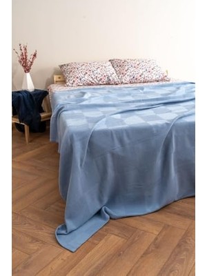 Mey İthalat Mavi Çift Kişilik Pike 200X220