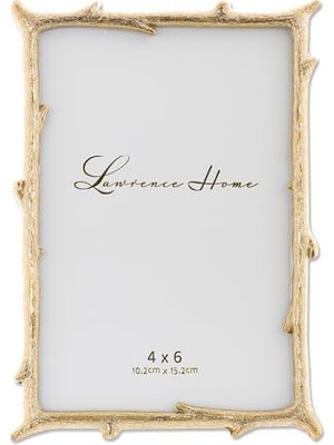 Mey İthalat 4x6 Gold Metal Picture Frame With Natural Branch Design