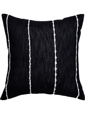 Mey İthalat Siyah Çizgili Kırlent 50X50 cm