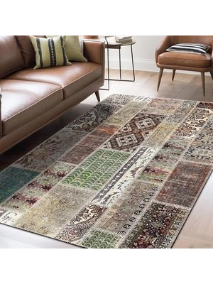 Mey İthalat Maylin Kadife Pamuk Tabanlı Yıkanabilen Kaydırmaz Antibakteriyel Salon Halısı 60X240