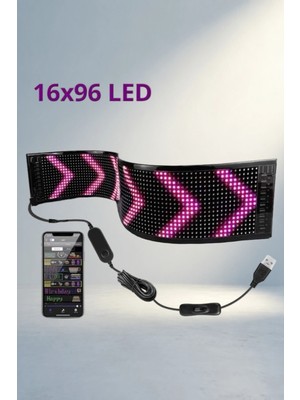 TCX Yaratıcı LED Matrix Panel 16X96 Piksel Araba Yazısı