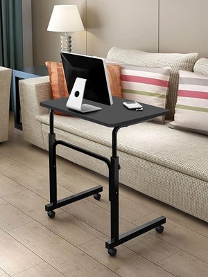 Mey İthalat Yükseklik Ayarlı Laptop Sehpası ve Çalışma Masası, Antrasit, Tekerlekli, 70X40