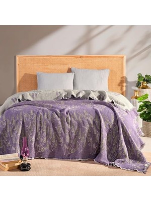 Mey İthalat 240X260 cm Müslin Hybrid Yorgan, %100 Pamuklu Müslin Kumaş Kaplamalı Elyaf, Makinede Yıkanabilir, Lavanta Mor