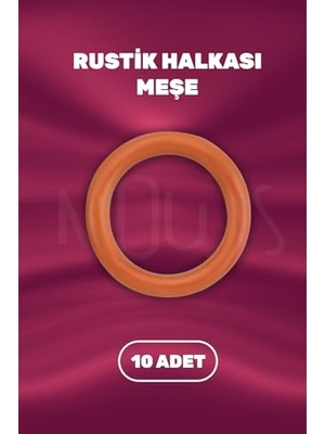 Mey İthalat Meşe Renk Rustik Perde Halkası, 10 Adet