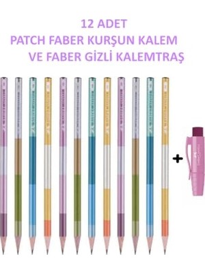 Mey İthalat Patch Kurşun Kalem 12'li Set ve Gizli Kalemtraş; Hb | Çok Renkli Tasarım, Gizli Kalemtraş Dahil, Hb Uç, Okul Seti, 12 Adet