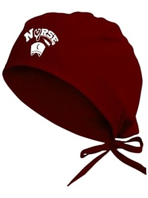 Mey İthalat Unisex Bordo Nurse Temalı Hastane Bonesi