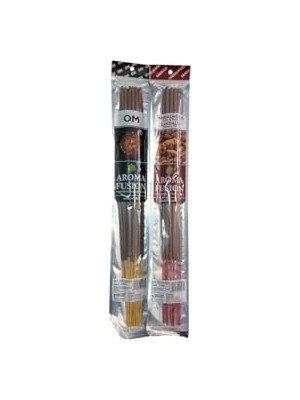 Mey İthalat Sandalwood ve Om Aromalı 2 Paket, 20 Adet Organik Çubuk Tütsü, 50 Cm, 3 Saat Yanma Süresi