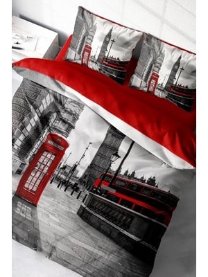 Mey İthalat Nevresim Takımı, %100 Pamuk Saten Çift Kişilik London, MONOHOME37536