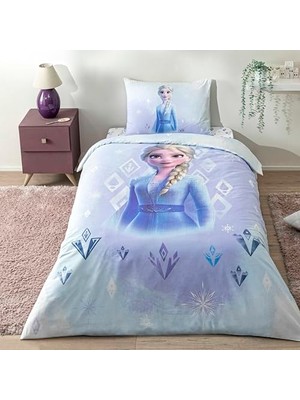 Mey İthalat Disney Frozen Diamond Mavi Pamuk Nevresim Takımı, Tek Kişilik