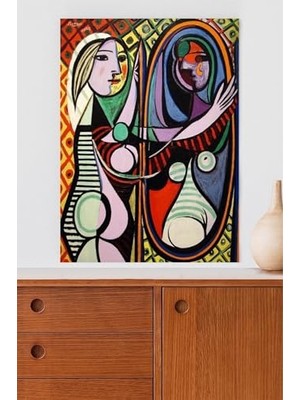 Mey İthalat (PSTER20052) Ayna Karşısındaki Kız, Pablo Picasso Sanatsal Poster 40 x 60