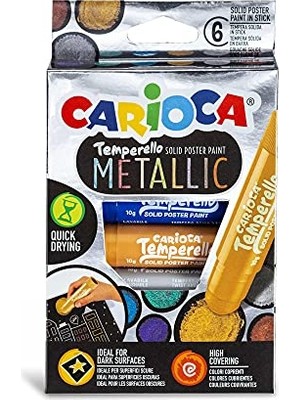 Mey İthalat Metalik Temperello Stick Poster Boyama Kalemi, 6'lı Set