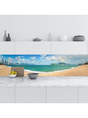 Mey İthalat Mutfak Tezgah Arası, Folyosu Nha Trang, Folyo Fayans Kaplama, Plaj 60X100 cm