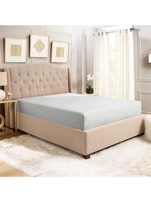 Mey İthalat Lastiksiz Dokuma Düz Renk Çarşaf 160X240 Gri Tek Kişilik