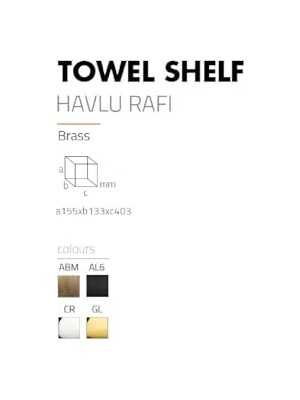Mey İthalat Banyo Havlu Rafı, Gold Renk, 155X133X403 mm