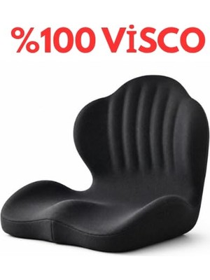 Mey İthalat Araba ve Ofis Koltuğu Için Siyah Viskoelastik %100 Visko 5d Tasarım Bel ve Oturma Minderi
