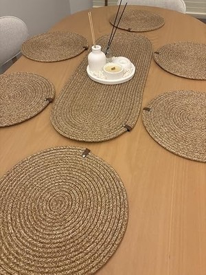 Mey İthalat Hasır Amerikan Servis ve Runner Seti, 6 Adet Supla, 33 cm