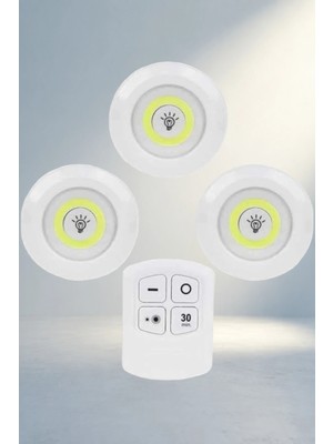 Gees Global Pratik Kablosuz LED Işıldak 3'lü Set Mutfak Banyo Kullanımı
