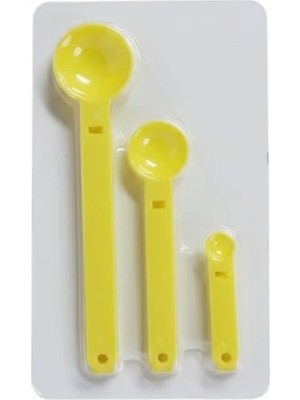 Mey İthalat Renkli Plastik Ölçü Kaşığı Seti, 3 Parça, Yeşil, 6.8 Cm, 12.4 Cm, 17.3 cm