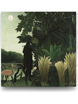 Mey İthalat Henri Rousseau Snake Charmer Reprodüksiyon Tablo, 100X100 cm