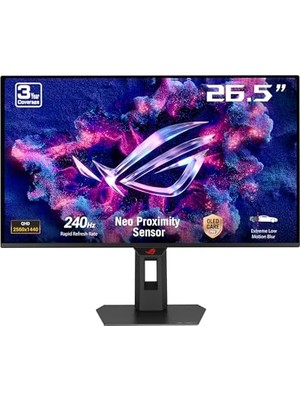 Mey İthalat Rog Strix XG27AQDMES 26.5″ OLED 240Hz 0.03MS 2k Qhd Adaptive Sync Qd-Oled Pivot Oyuncu Monitörü