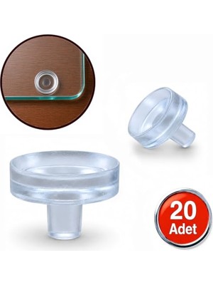 Mey İthalat Cam Sehpa ve Masa Için Lastik Vantuz Tutucu, 20'li Paket, 00844101