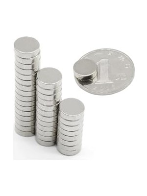 Mey İthalat Yuvarlak Neodyum Mıknatıs, 10X3 Mm, Süper Güçlü Magnet, 10 Adet