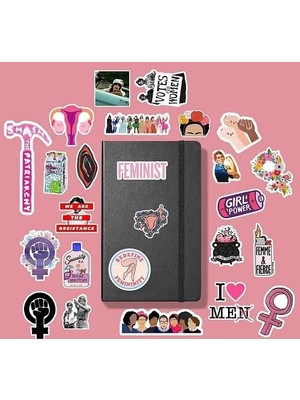 Mey İthalat Feminizm Feminist Sticker Paketi, Bullet Journal Defter Çıkartma Ajanda Laptop Etiket