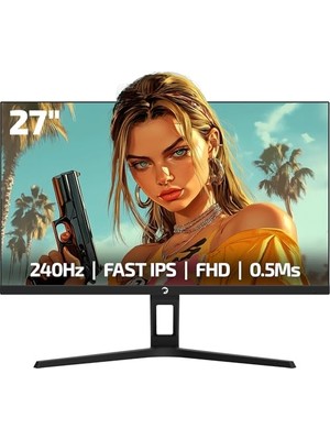 Mey İthalat Kaze T20 27" Fhd 240Hz 0.5ms Fast IPS Panel Siyah Oyuncu Monitörü