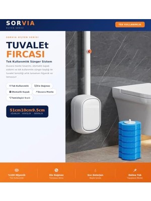 Mey İthalat 6 Yedek Başlıklı Kullan At Deterjanlı Tuvalet Fırçası Seti